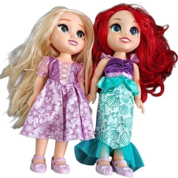 Disney Princess Ariel and Rapunzel Cute Doll Set - Picture 1 of 7